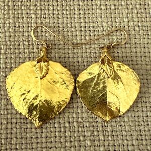 Natural Aspen Leaf Earrings